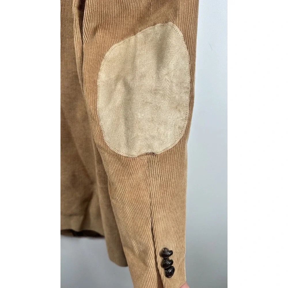 Circle S Dallas Texas Mens 44R Tan Corduroy Western Blazer Elbow Patches Yoke